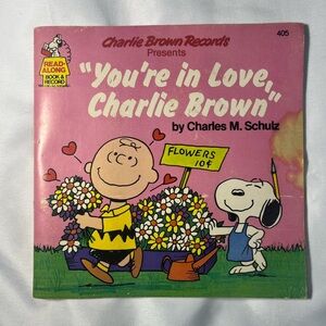 Vintage 1978 You’re‎ In Love Charlie Brown Book & Record Schulz Peanuts